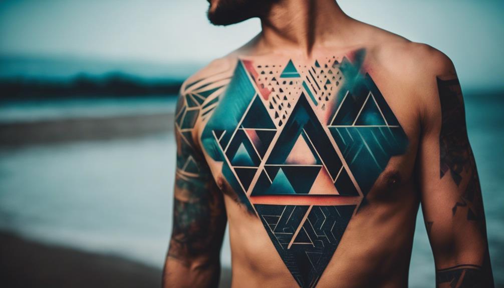 unique geometric body art