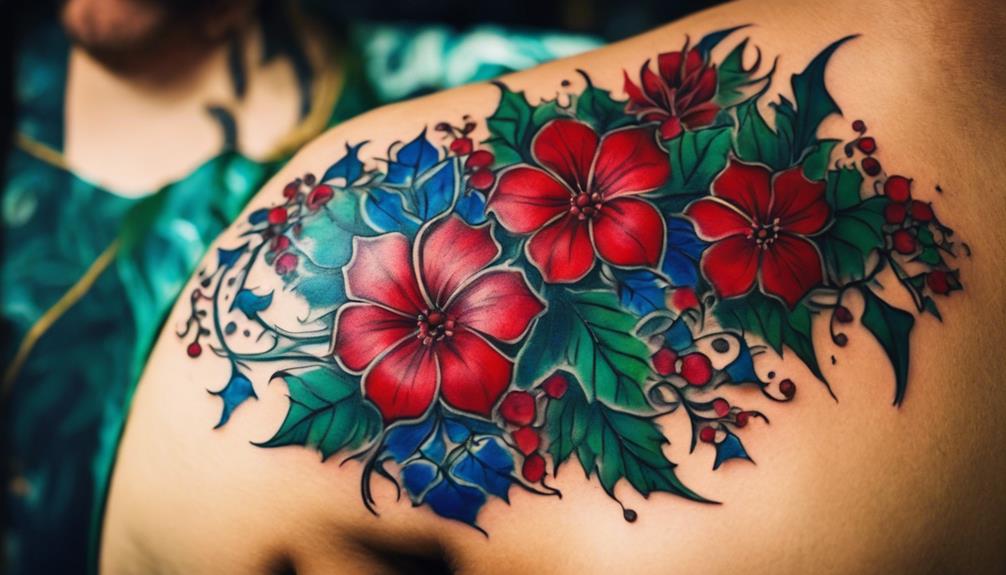 CREATE BOLD COLORFUL SHOULDER TATTOOS WITH VINE DESIGNS
